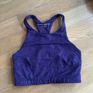 Outdoor voices marled purple TechSweat move free crop top/sports bra